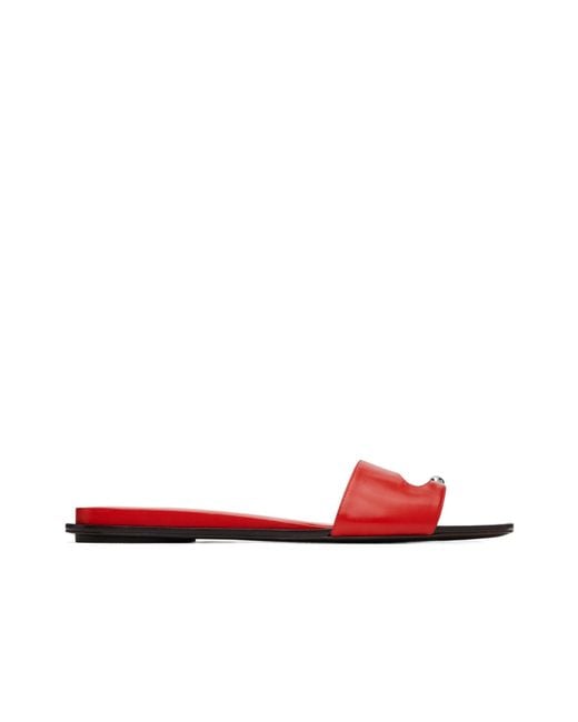Tory Burch Red Pierced Slides
