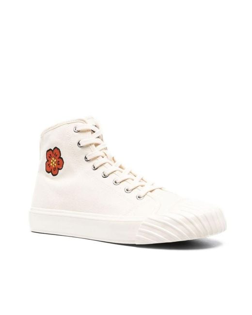 KENZO Natural Boke Flower Motif High-Top Sneakers for men
