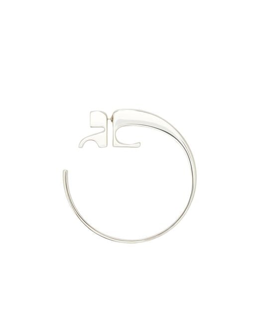 Courreges White Round Earrings