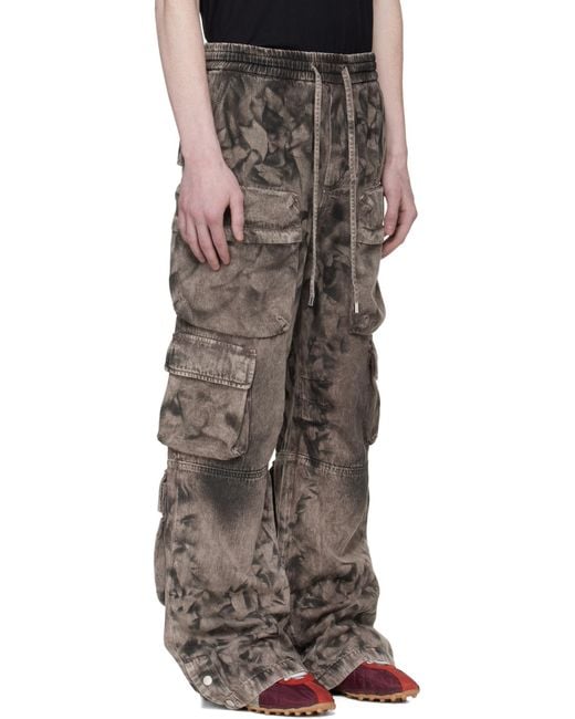 Amiri Gray Logo-Detail Cargo-Pocket Jeans for men