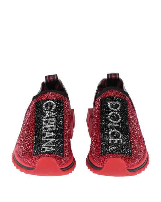 Dolce & Gabbana Red Two-Tone Sneakers