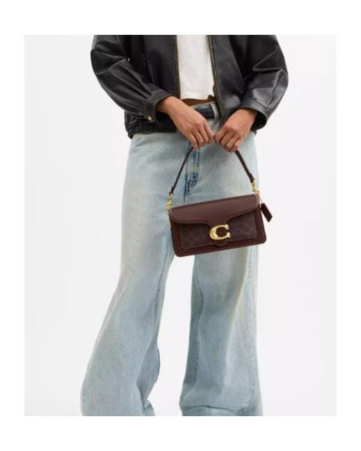 COACH Brown Signature Hardware Shoulder Bag
