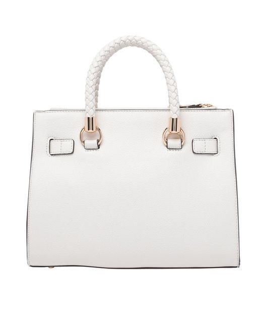 Liu Jo White Zipped Top Handle Tote Bag