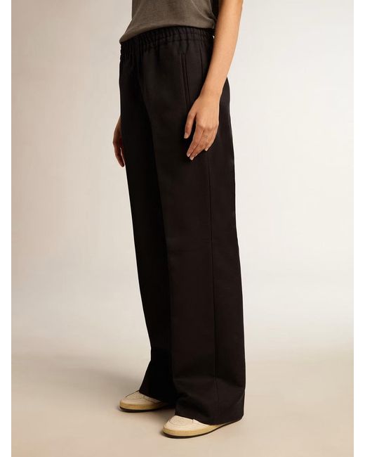 Golden Goose Deluxe Brand Black Logo Detailed Trousers