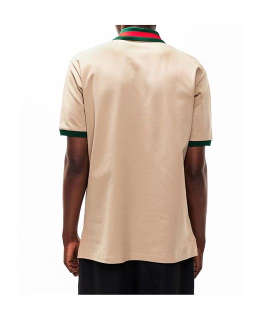 Gucci Natural Short-Sleeved Polo Shirt for men