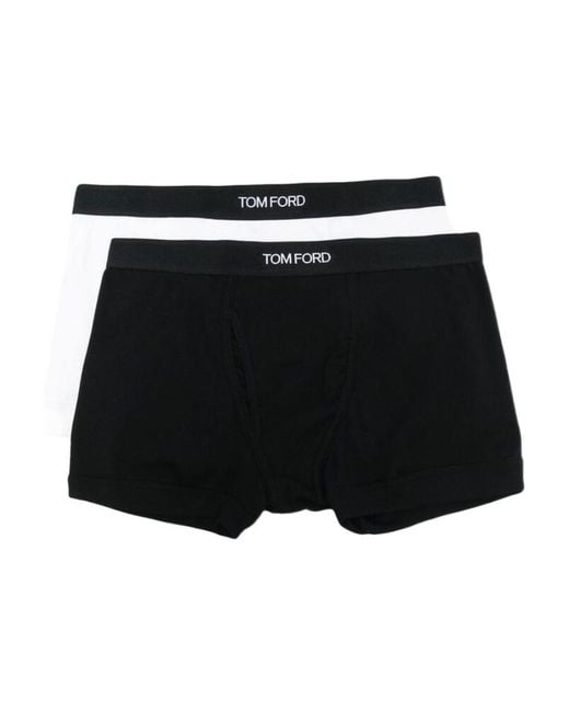Tom Ford Black Logo Waistband Pack Of Two Boxers for men