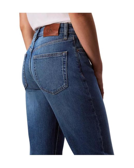 Calvin Klein Blue Logo-Patch Jeans