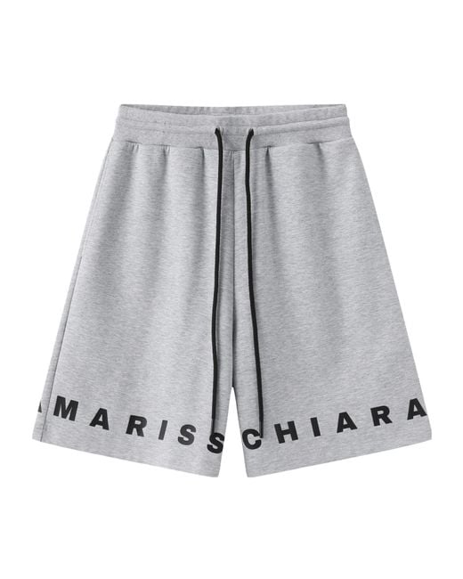 Marissa Chiara Gray Logo Print Shorts for men