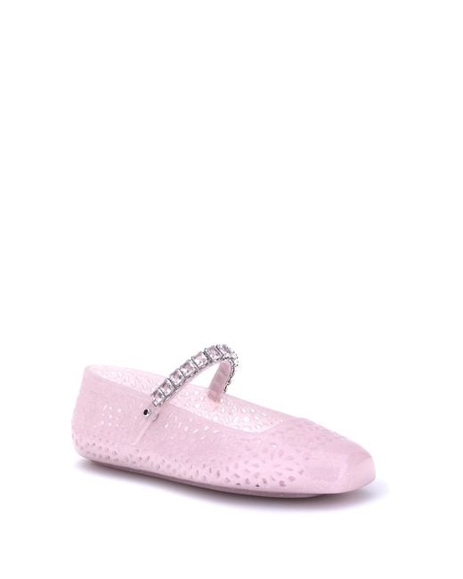 Jimmy Choo Pink The Jelly Embellished Ballerina Flats