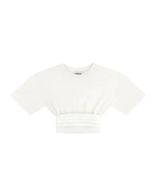 Area White Pleated Cummerbund Waist Tuxedo T-Shirt