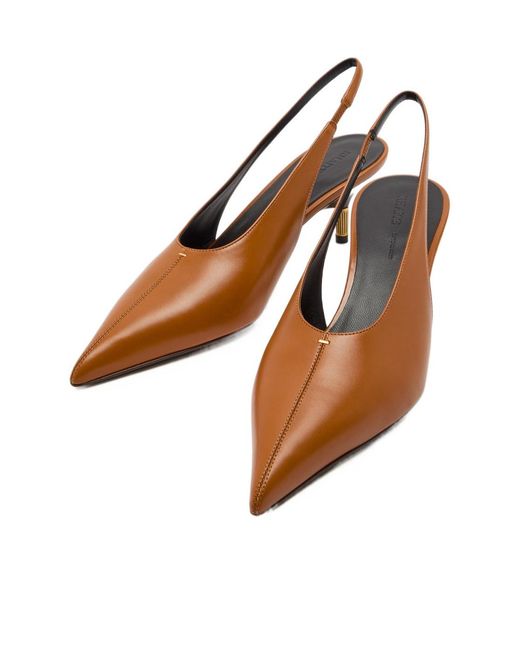 Khaite Brown High Heels With Leather Back Straps