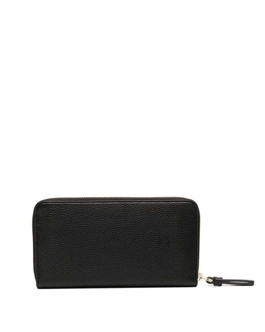 Emporio Armani Black Zipped Leather Purse