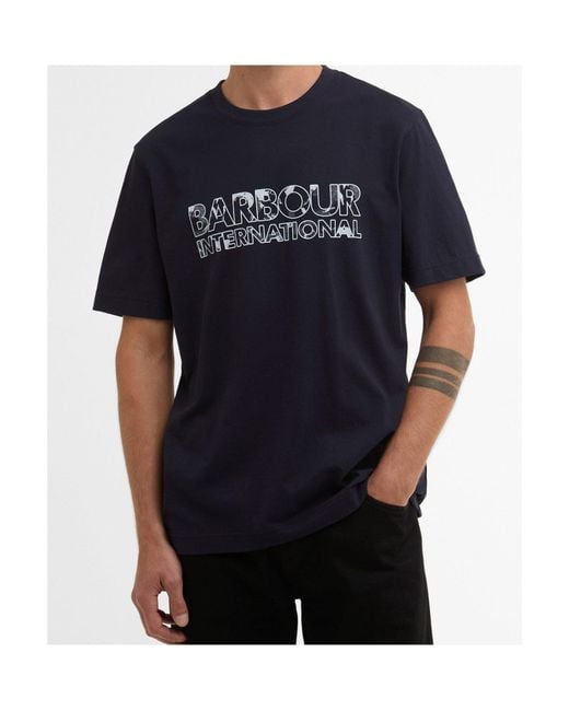 Barbour Blue Printed T-Shirt for men