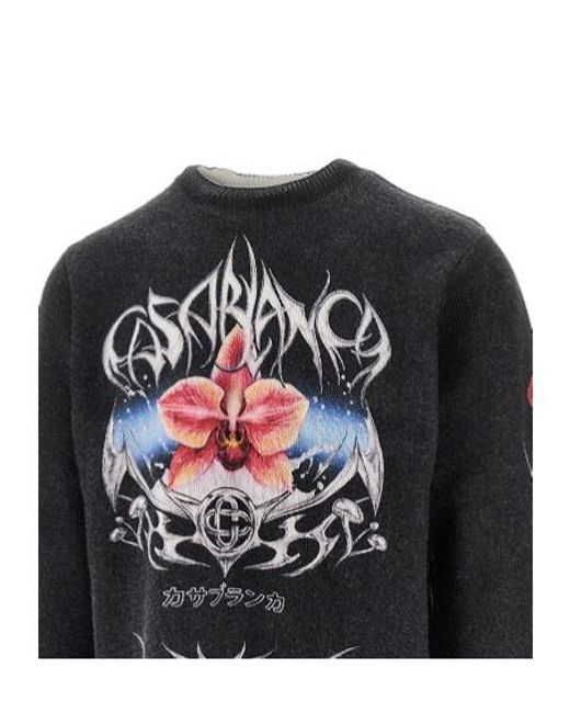 Casablanca Blue Graphic Knitwear for men