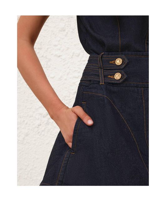 Zimmermann Blue Zim Denim Cargo Mini Skirt Night Sky