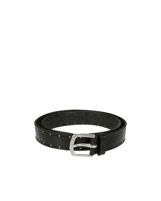 Orciani Black Studded Leather Belt for men