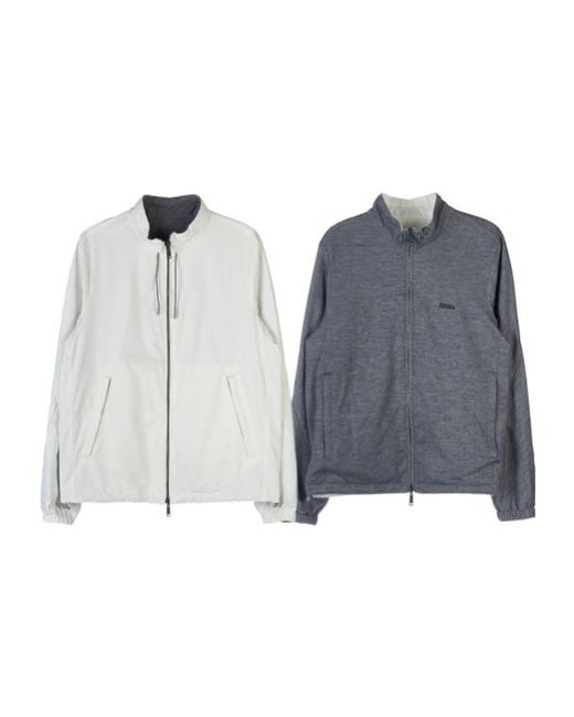 Zegna Gray Long-Sleeved Double-Sided Casual Jacket for men