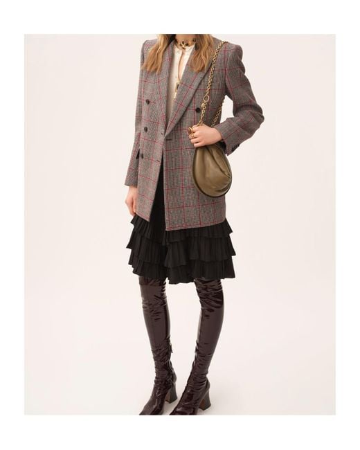 Chloé Gray Chloé Checkered Button-Up Jacket