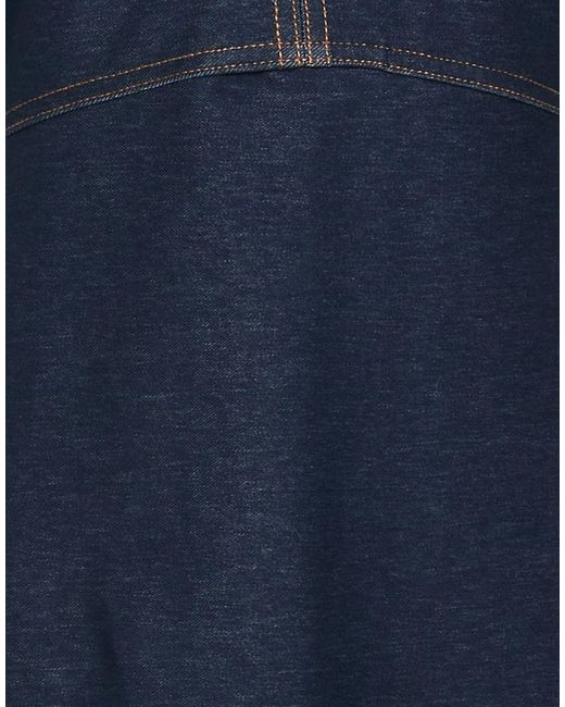 Max Mara Blue Dark Short-Sleeved Denim-Effect Dress