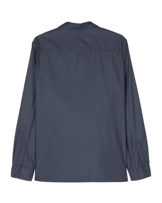 Mazzarelli Blue Long-Sleeved Shirt for men