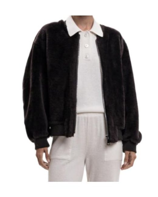 Simonetta Ravizza Black Zip-Up Bomber Jacket