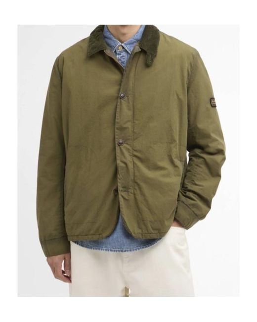 Barbour Green Corduroy-Collar Cotton Jacket for men