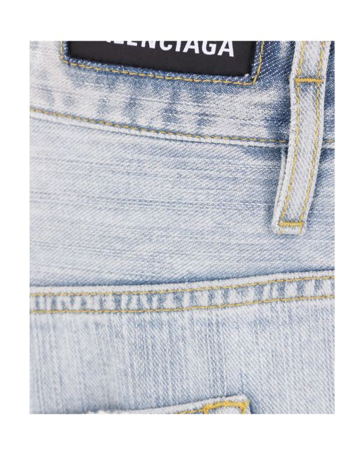 Balenciaga White Drawstring Baggy Jeans