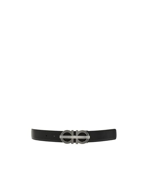 Ferragamo White Ferragamo Eyewear Logo Buckle Belt for men