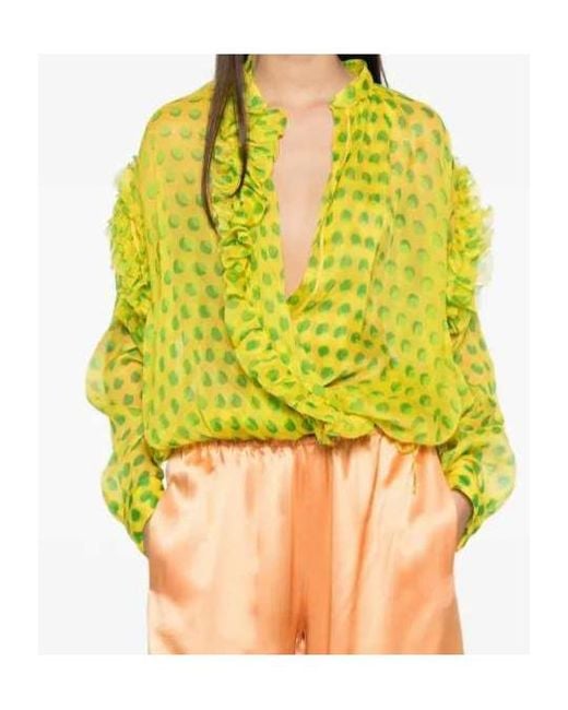 Dries Van Noten Yellow Printed Blouse