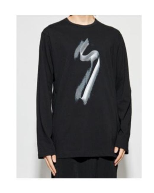 Yohji Yamamoto Black Long-Sleeved T-Shirt for men
