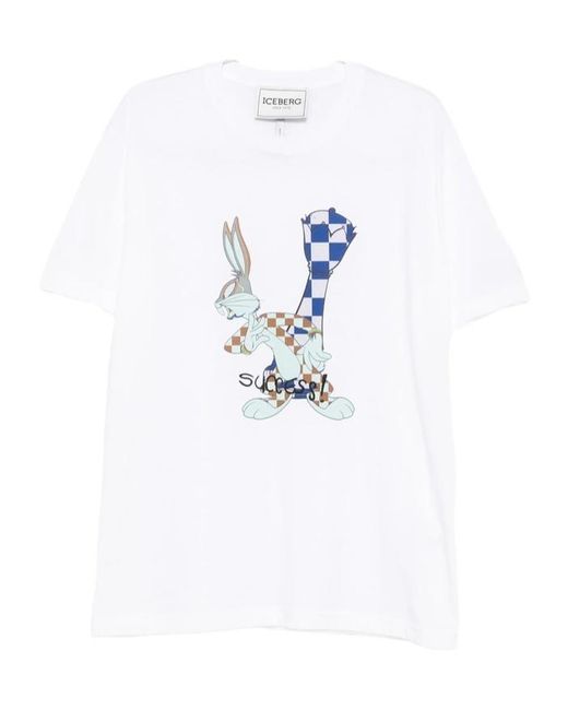 Iceberg White Crew-Neck T-Shirt for men