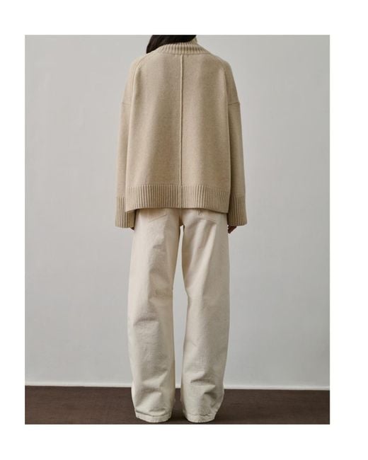 Soeur Natural High-Neck Long-Sleeved Sweater