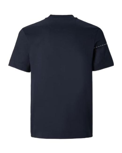 Fendi Blue Contrast-Stitch T-Shirt for men