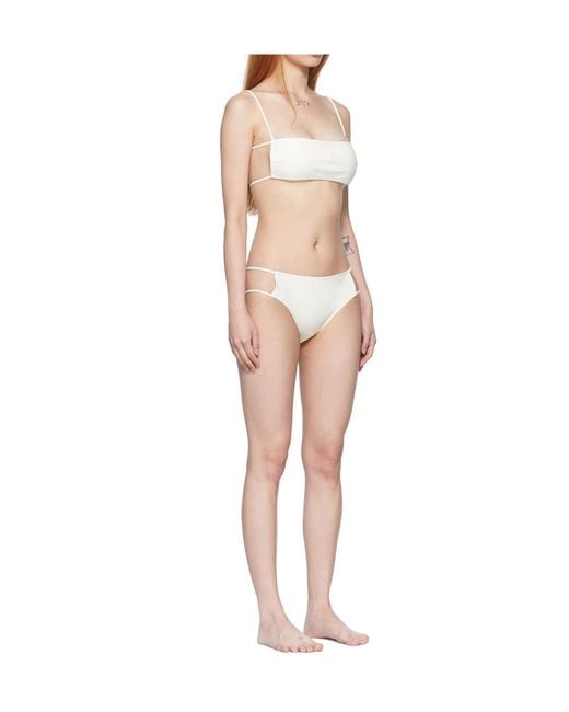 Courreges White Stretch Nylon Bikini Top