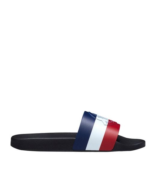 Moncler Blue Basile Slip-On Slides for men
