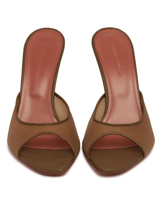 AMINA MUADDI Brown Square-Toe High-Heeled Sandals