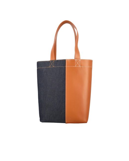 A.P.C. Blue Logo Printed Panelled Shoulder Bag