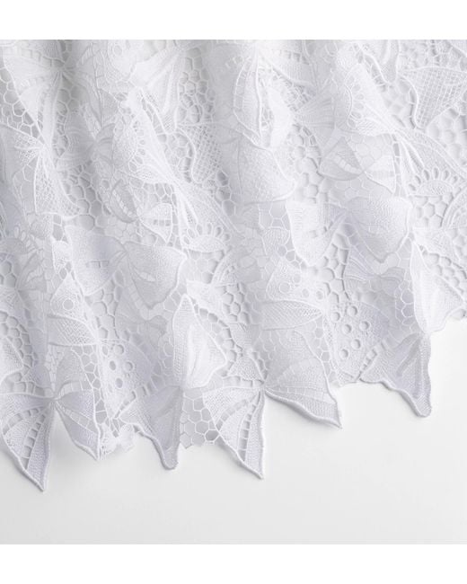 Dior White Iviera Mid-Length Flared Skirt