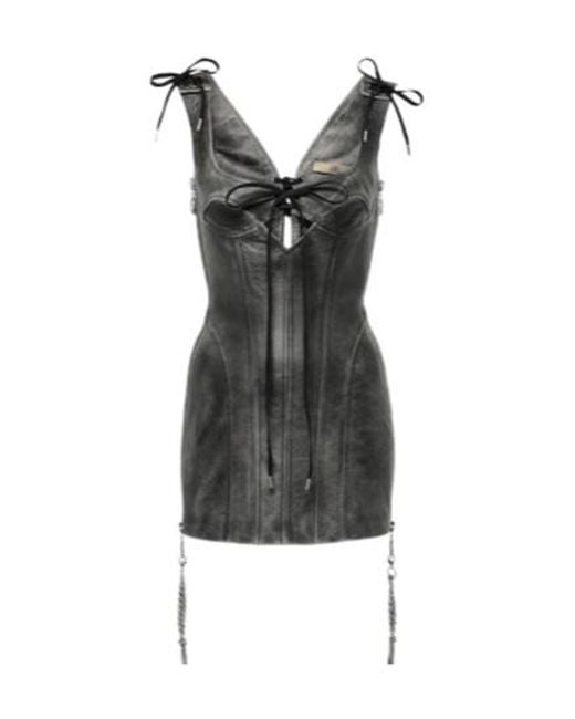 KNWLS Black Nihil Leather Minidress