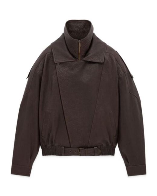 Saint Laurent Gray Oversized Zip-Up Bomber Jacket