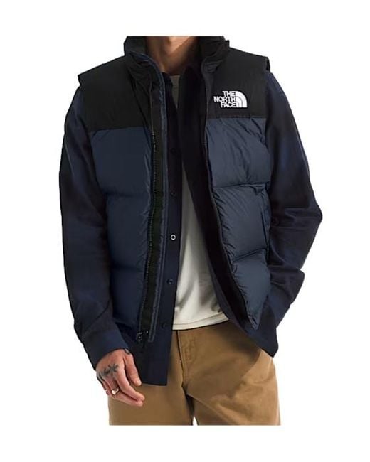 The North Face Blue 1996 Retro Nuptse Puffer Gilet for men