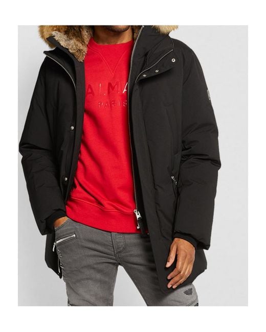 Mackage Blue Edward Fur Hooded Jacket for men