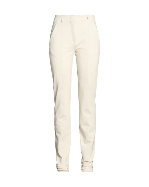 Sportmax White Solid Simple Straight-Leg Pants