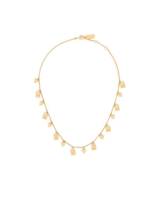 Chloé Metallic Chloé Mini Paddington Charm Necklace