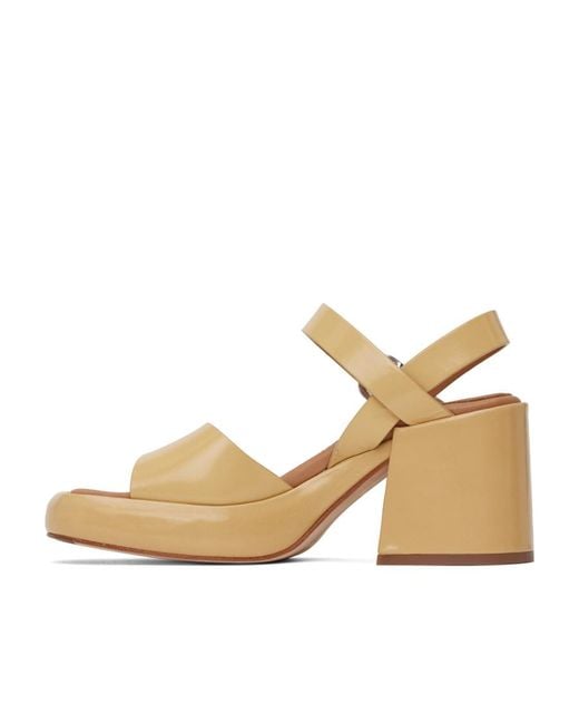 Miista Metallic Square Head Open High-Heeled Sandals