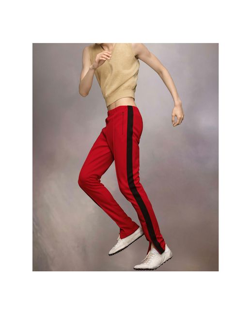 Maison Margiela Red Side-Stripe Slim-Cut Track Pants for men