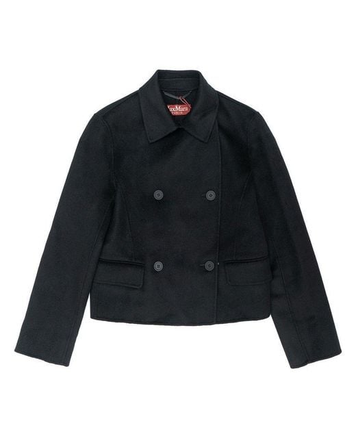 Max Mara Blue Long-Sleeved Coat
