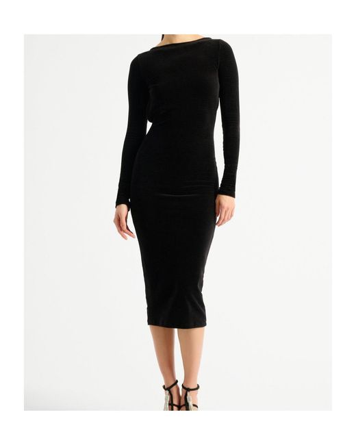 Balmain Black Long Velvet Dress