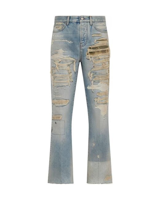 Amiri Blue Distressed Boot Cut Jeans for men
