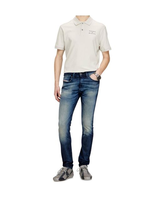 DIESEL Blue Button-Fastening Skinny Jeans for men